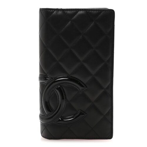 Chanel Calfskin Quilted Cambon Yen Wallet Black